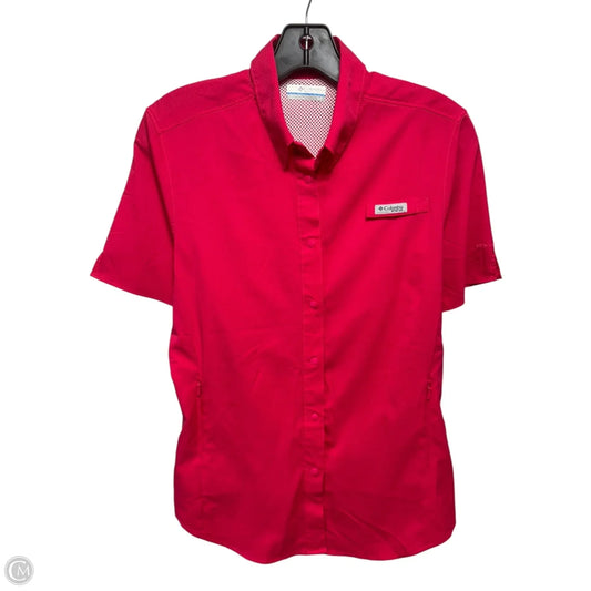 Athletic Top Short Sleeve By Columbia In Pink, Size: S