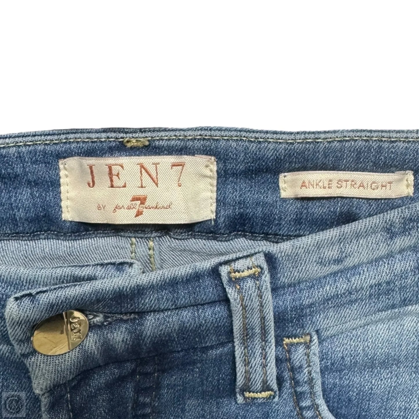 Jeans Ankle Straight By Jen 7 For All Mankind In Blue Denim, Size: 8