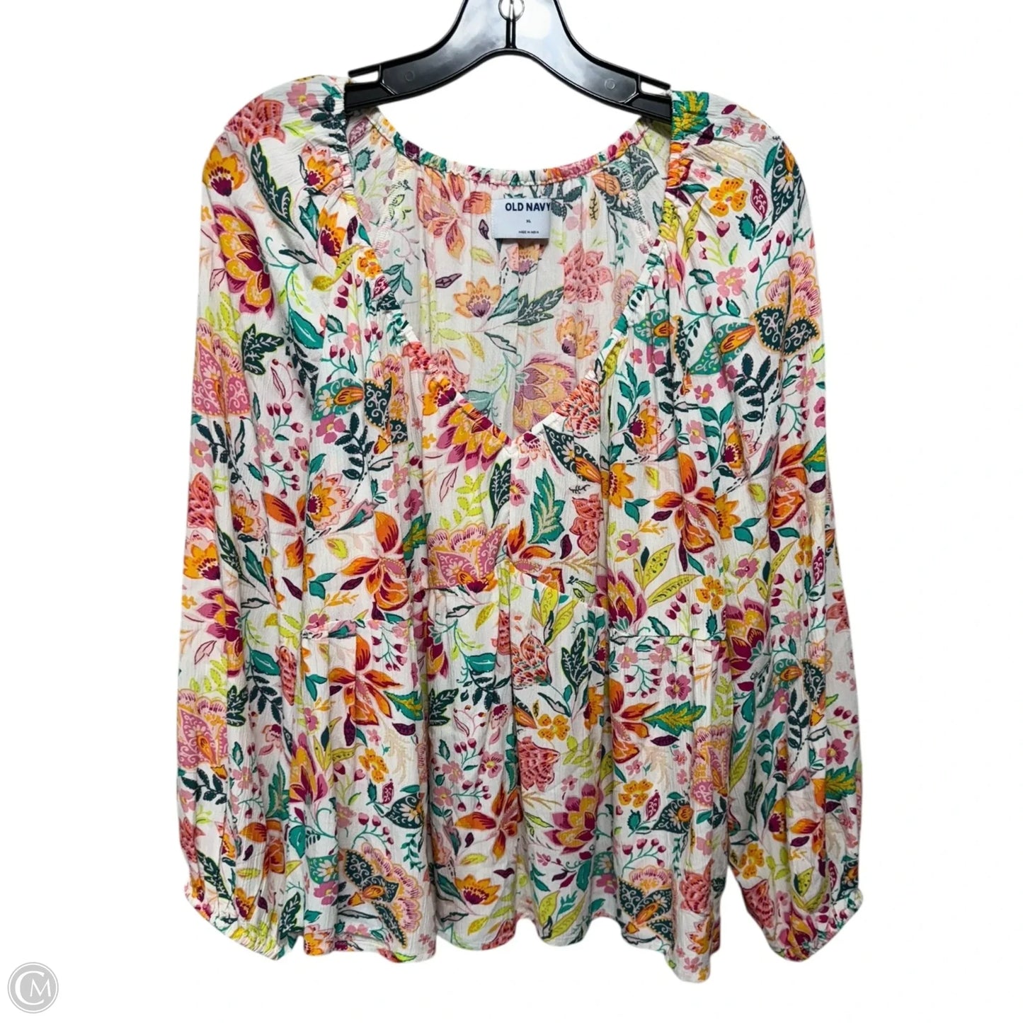 Top Long Sleeve By Old Navy In Floral Print, Size: Xl