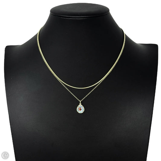 Sami Gold Layered, Dichroic Glass Teardrop Pendant, Multi-Strand Chain Necklace By Kendra Scott