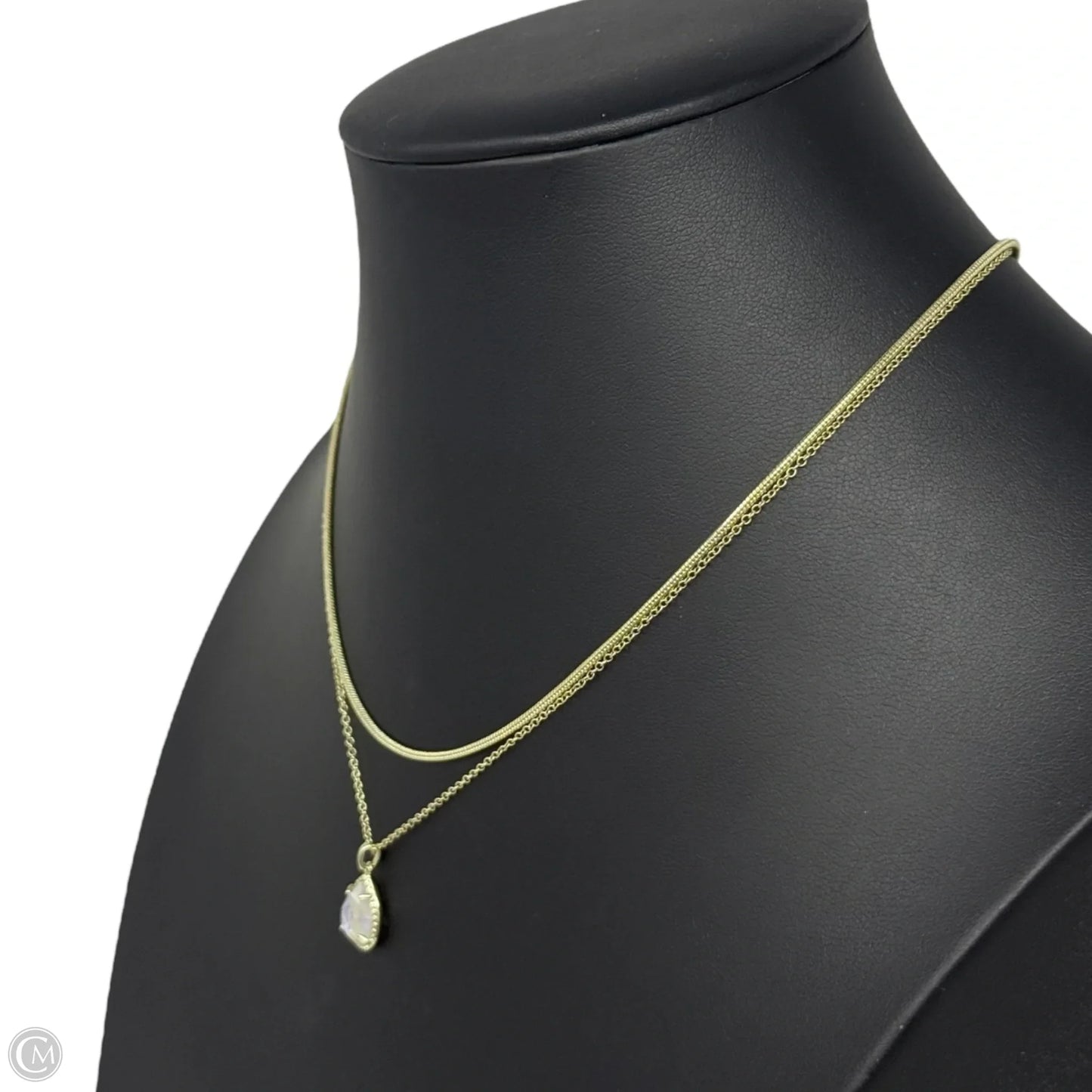 Sami Gold Layered, Dichroic Glass Teardrop Pendant, Multi-Strand Chain Necklace By Kendra Scott