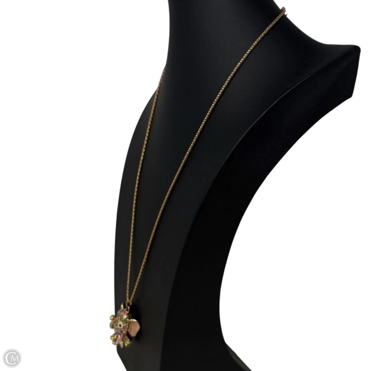 Crystal & Enamel Elephant Pendant Necklace By Betsey Johnson, Size: Small