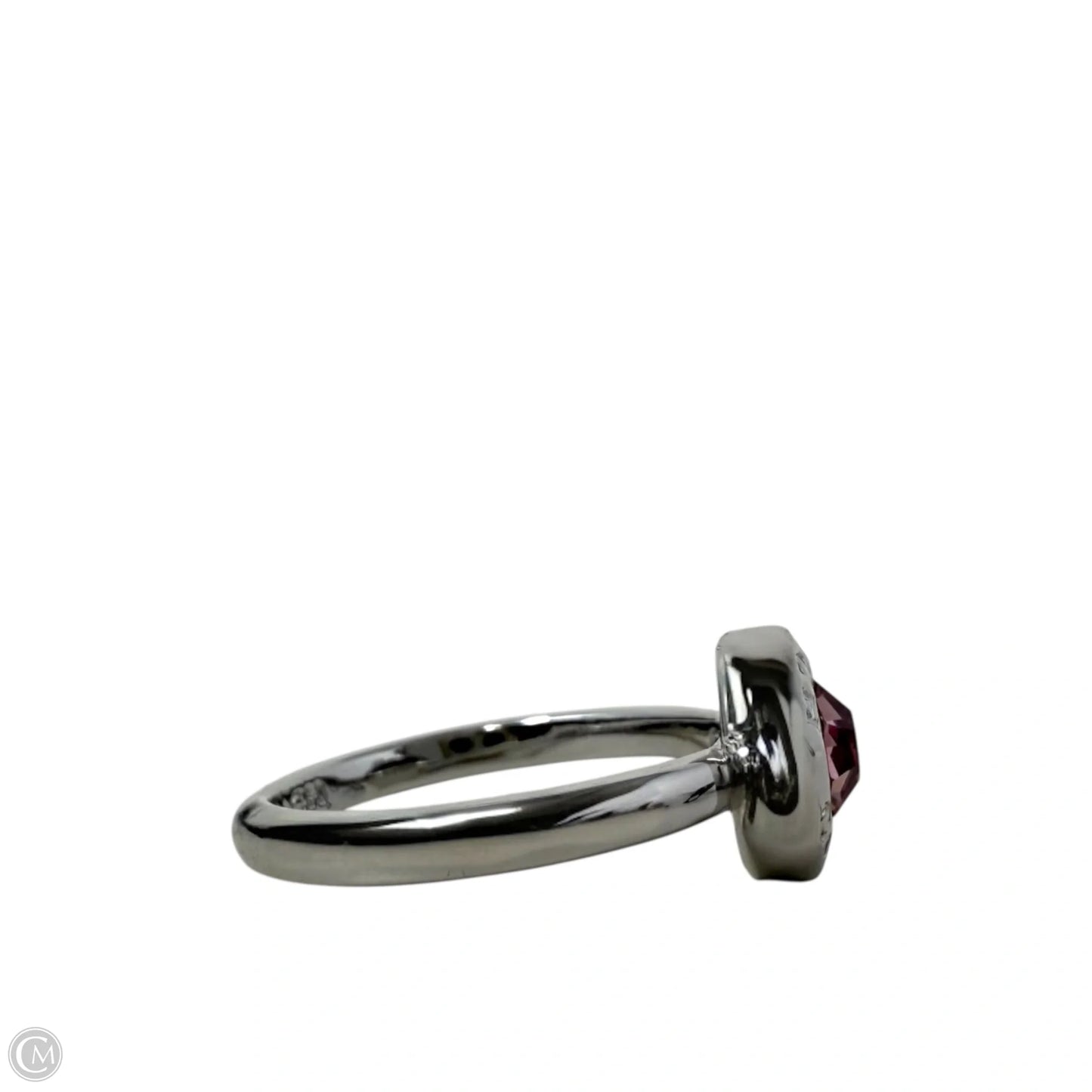 Signature Open Circle Stone Ring Designer By Coach, Size: 7.5