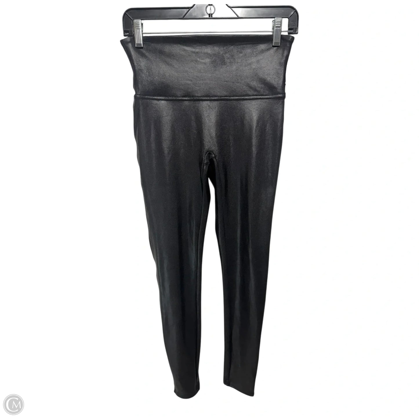 Metallic Pants Leggings By Spanx In Black, Size: L