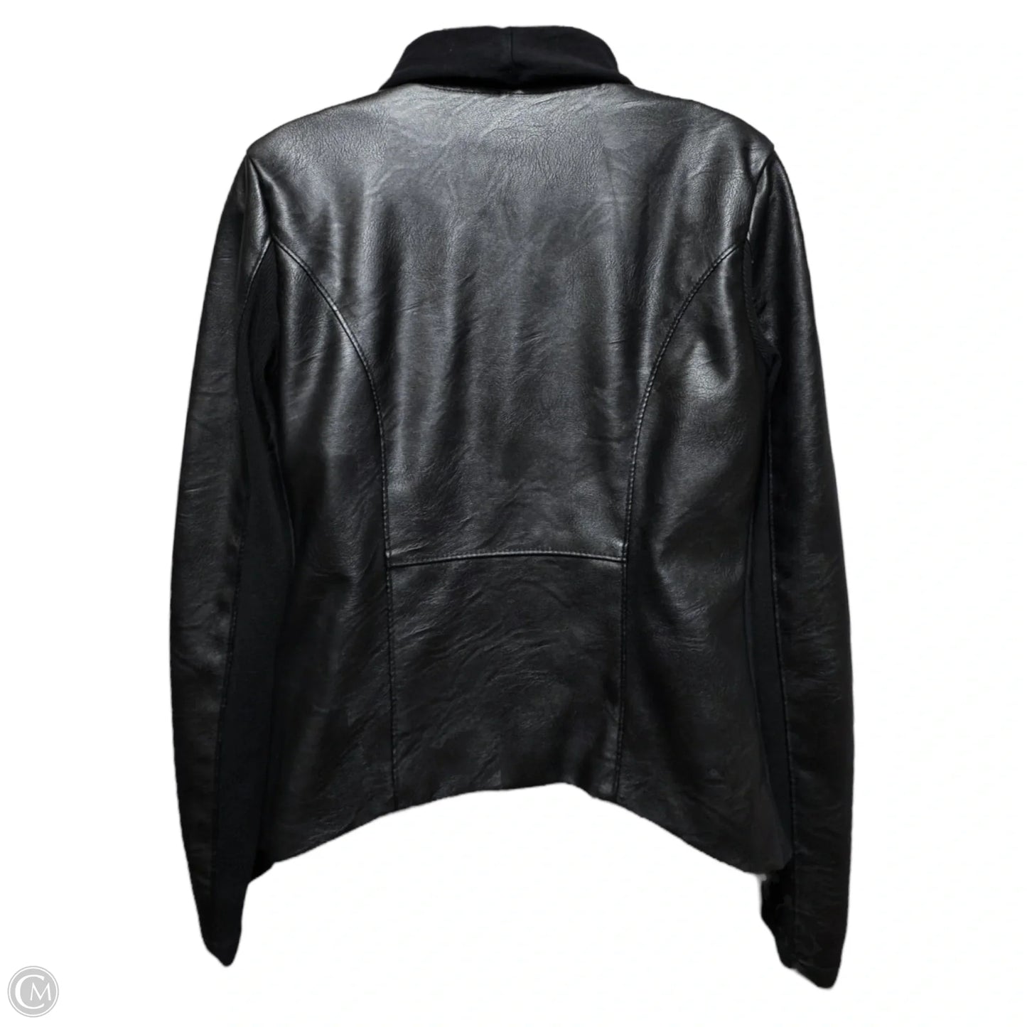 Faux Leather Drape Front Moto Jacket By Blanknyc In Black, Size: S