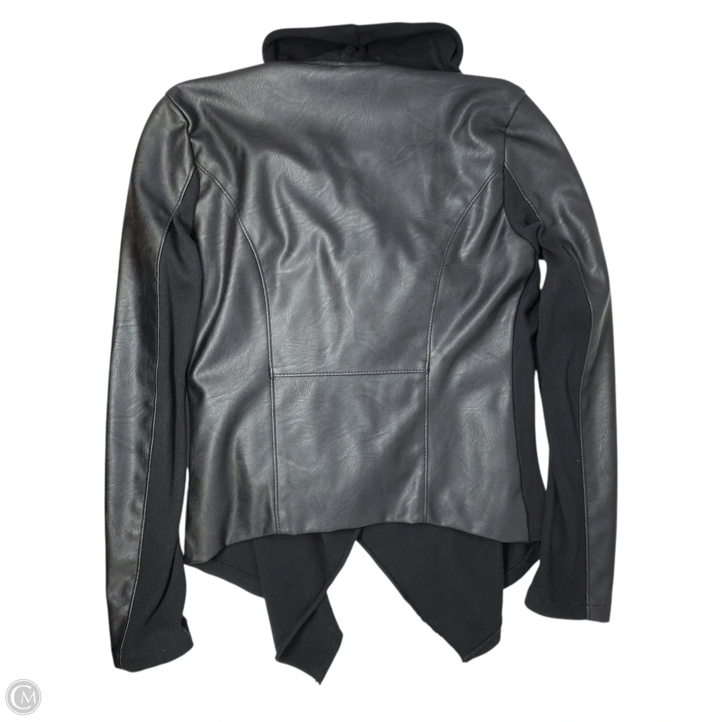 Faux Leather Drape Front Moto Jacket By Blanknyc In Black, Size: S