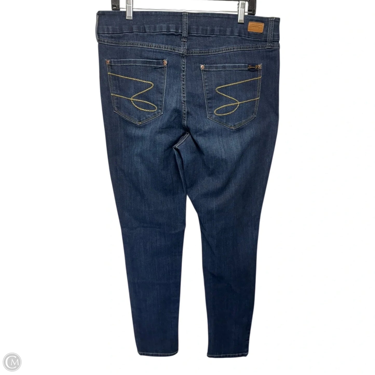 Jeans High Rise Skinny By Seven 7 In Blue Denim, Size: 16