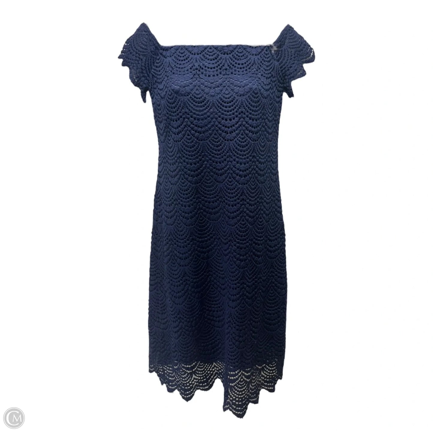 Jade Dress Designer By Lilly Pulitzer In True Navy Scalloped Shell Lace, Size: S