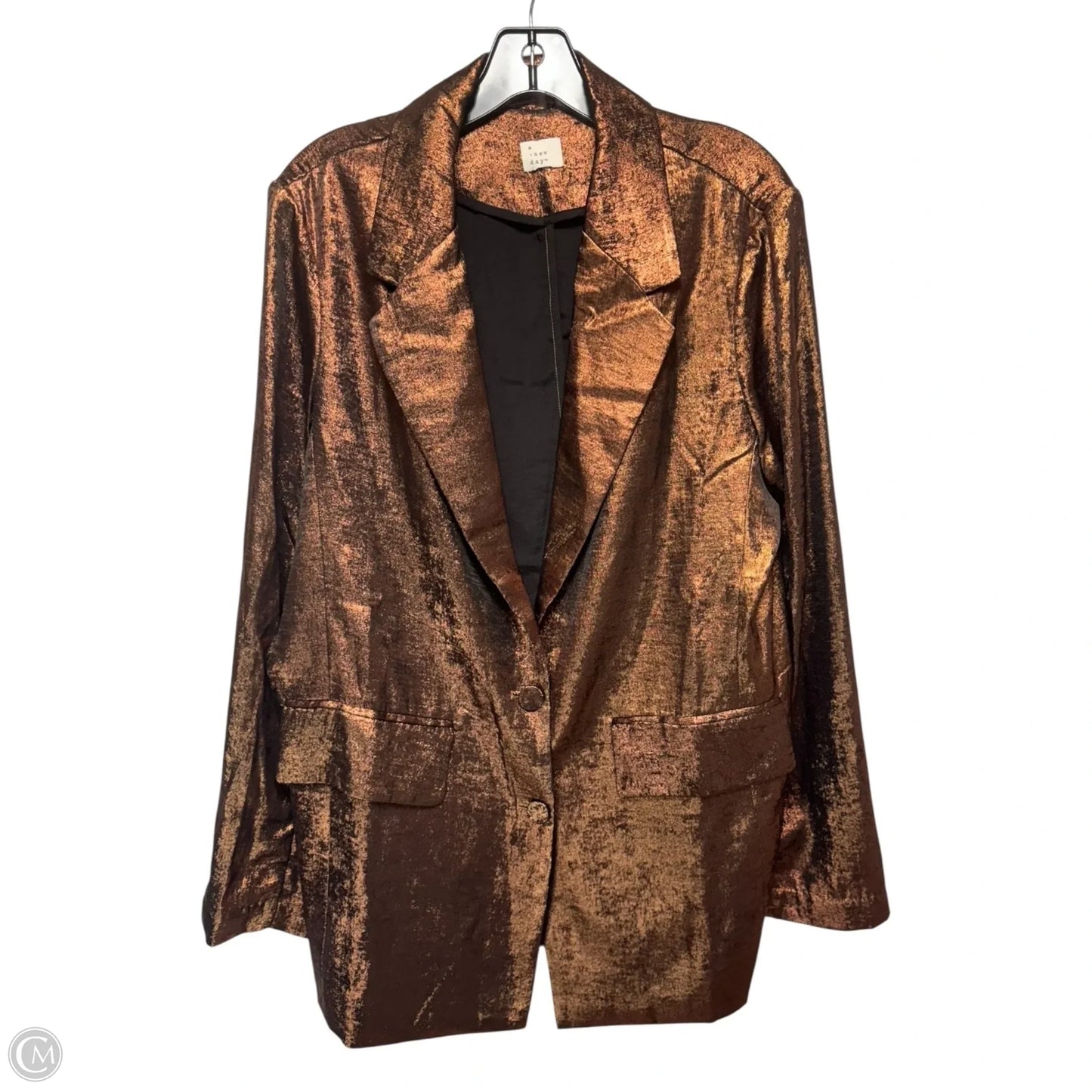Metallic Blazer By A New Day In Copper, Size: L