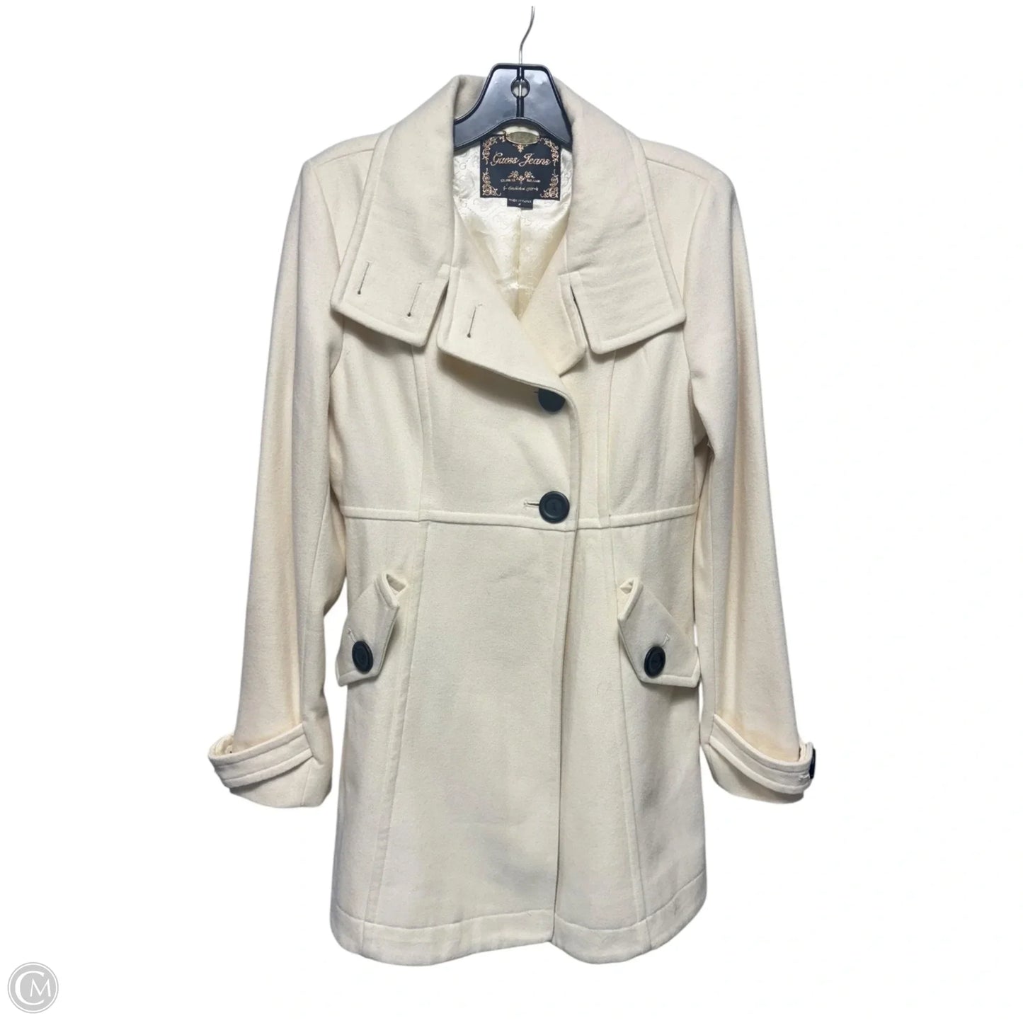 Wool Blend Peacoat By Guess In Cream, Size: M