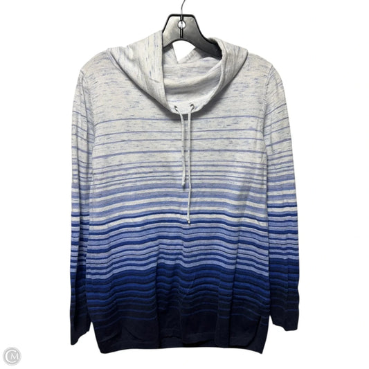 Sweater By Talbots In Blue & White, Size: M