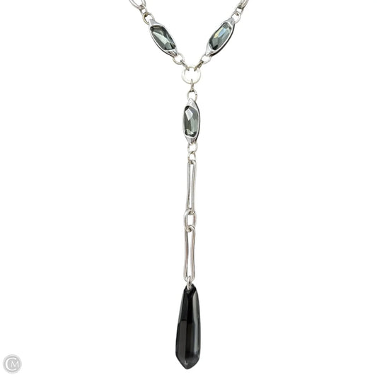 Crystal & Silver Tone Lariat & Y-drop Necklace By Robert Lee Morrison Soho