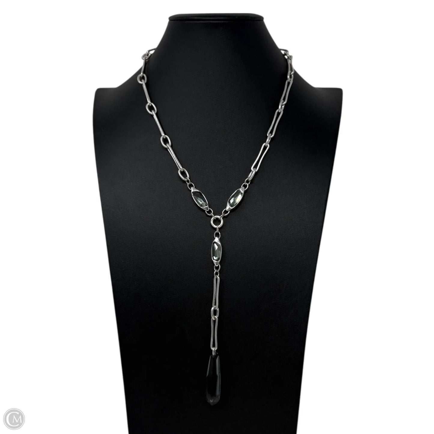 Crystal & Silver Tone Lariat & Y-drop Necklace By Robert Lee Morrison Soho