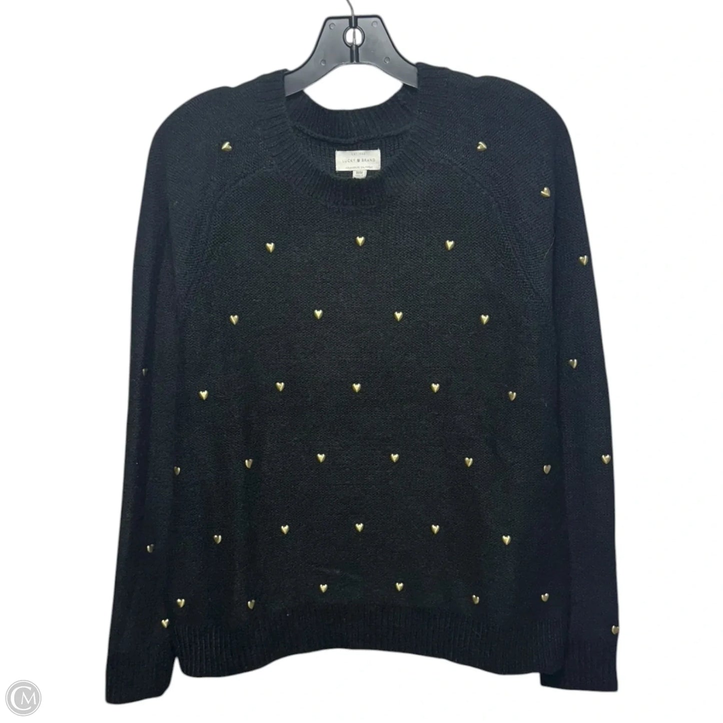 Sweater By Lucky Brand In Black & Gold, Size: M