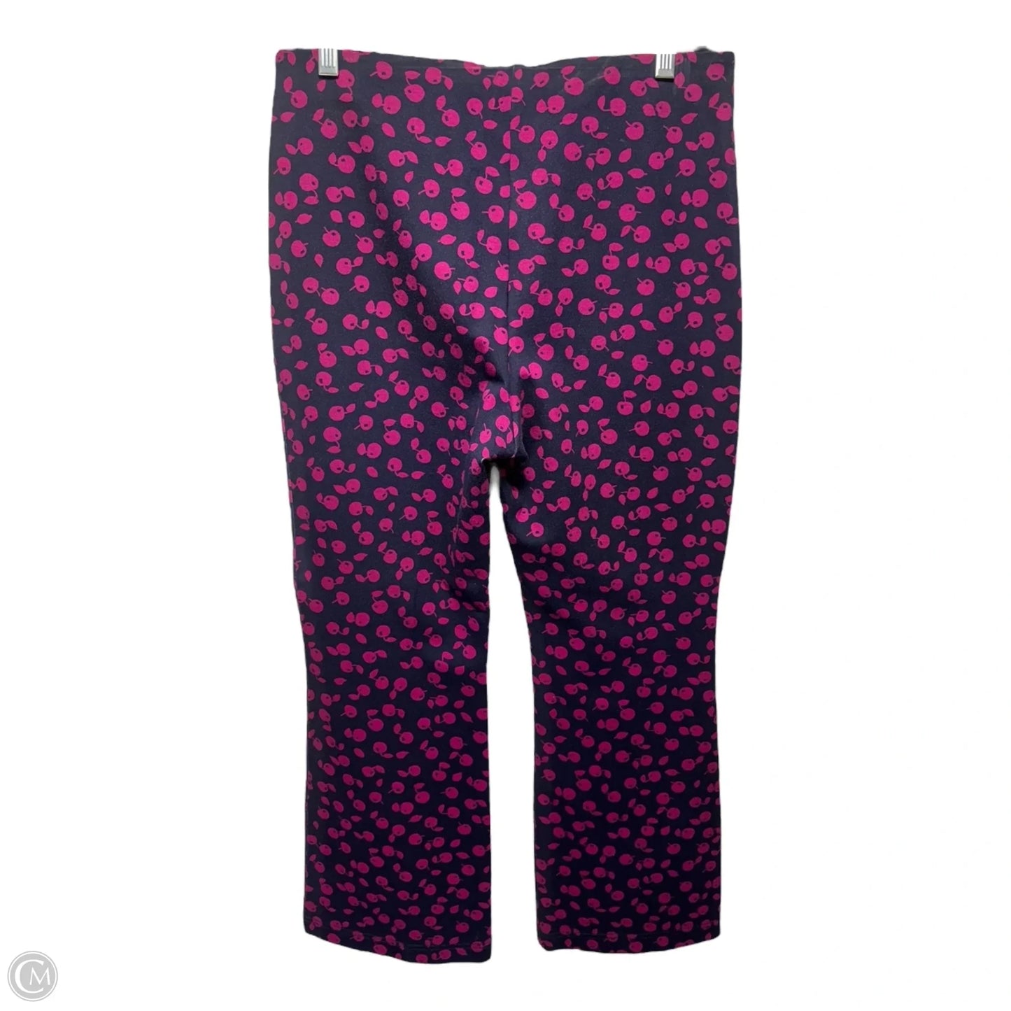 The Margot Pants Cropped By Maeve In Navy & Cherry Print, Size: S
