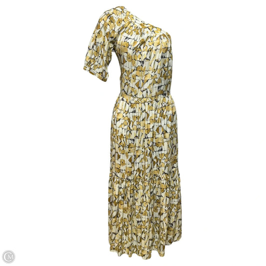 One Shoulder Tiered Dress Casual Maxi By Sita Murt/ In Cream & Yellow, Size: 6/38