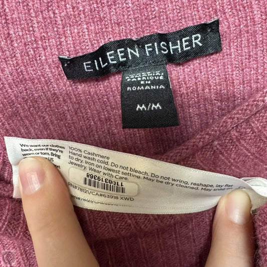 Cashmere Ribbed Sweater By Eileen Fisher In Mauve, Size: M