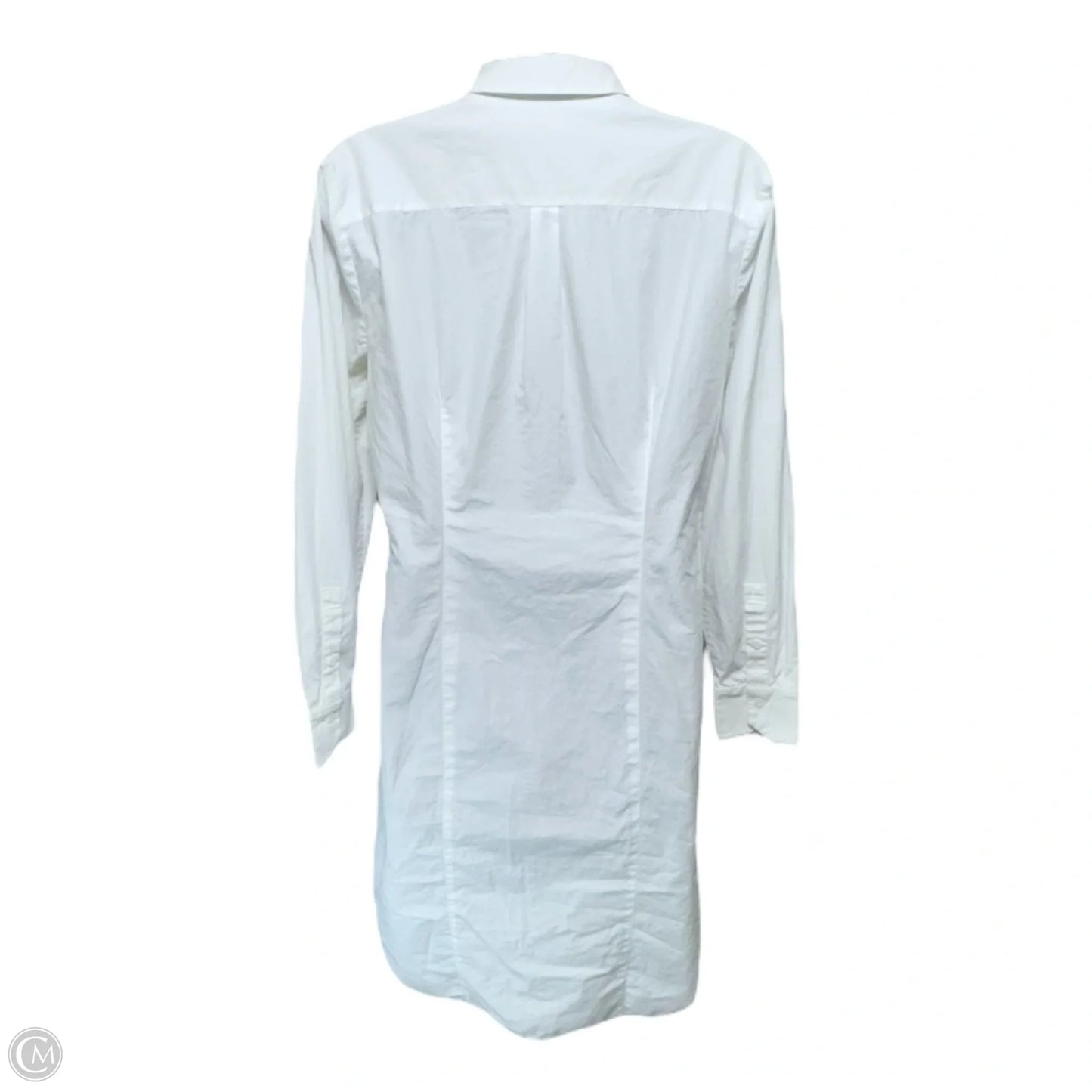 Pintuck Pleated Button-Down Shirtdress By Halston Heritage In White, Size: 4