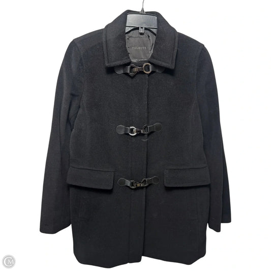 Wool Blend Coat By Talbots In Black, Size: 8