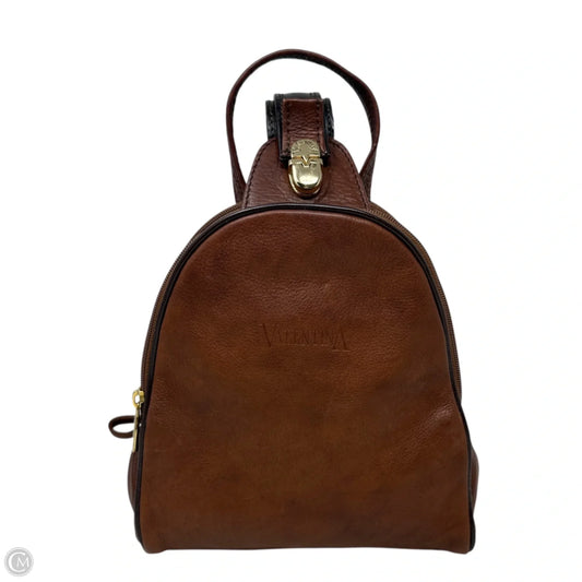 Italian Leather Convertible Backpack Sling By Valentina, Size: Small