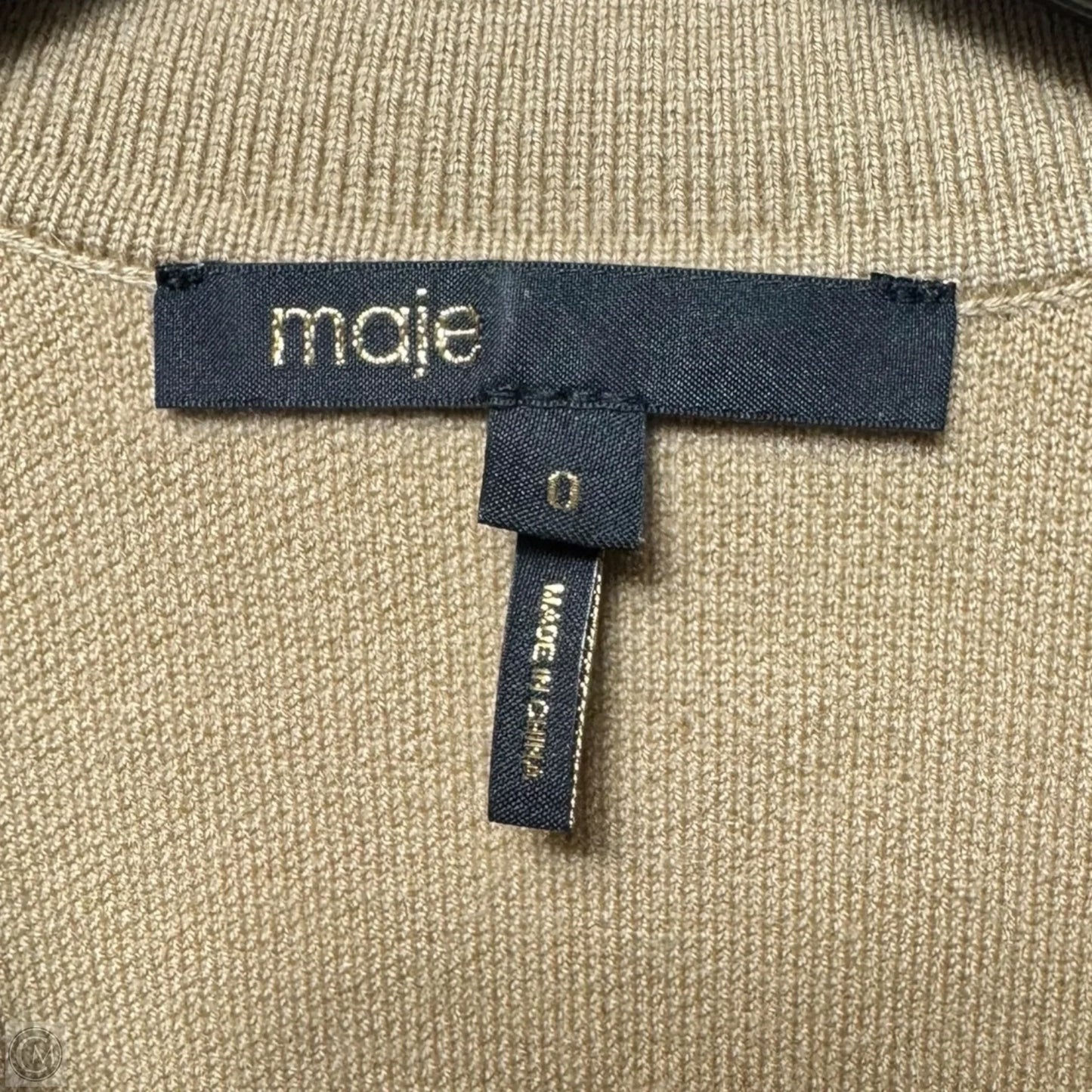 Knit Jacket Shirt By Maje In Beige, Size: M