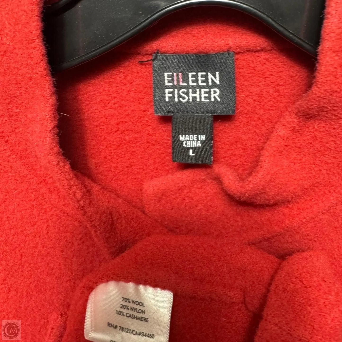 Wool Blend Coat By Eileen Fisher In Red, Size: L