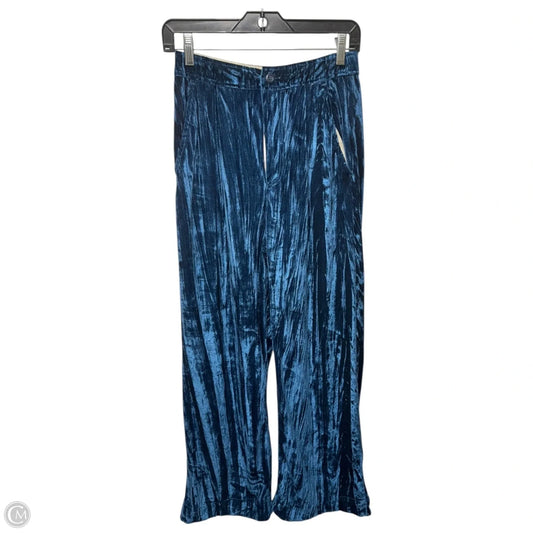 Runaway Crushed Velvet Wide Leg Trousers By Free People In blue, Size: 4