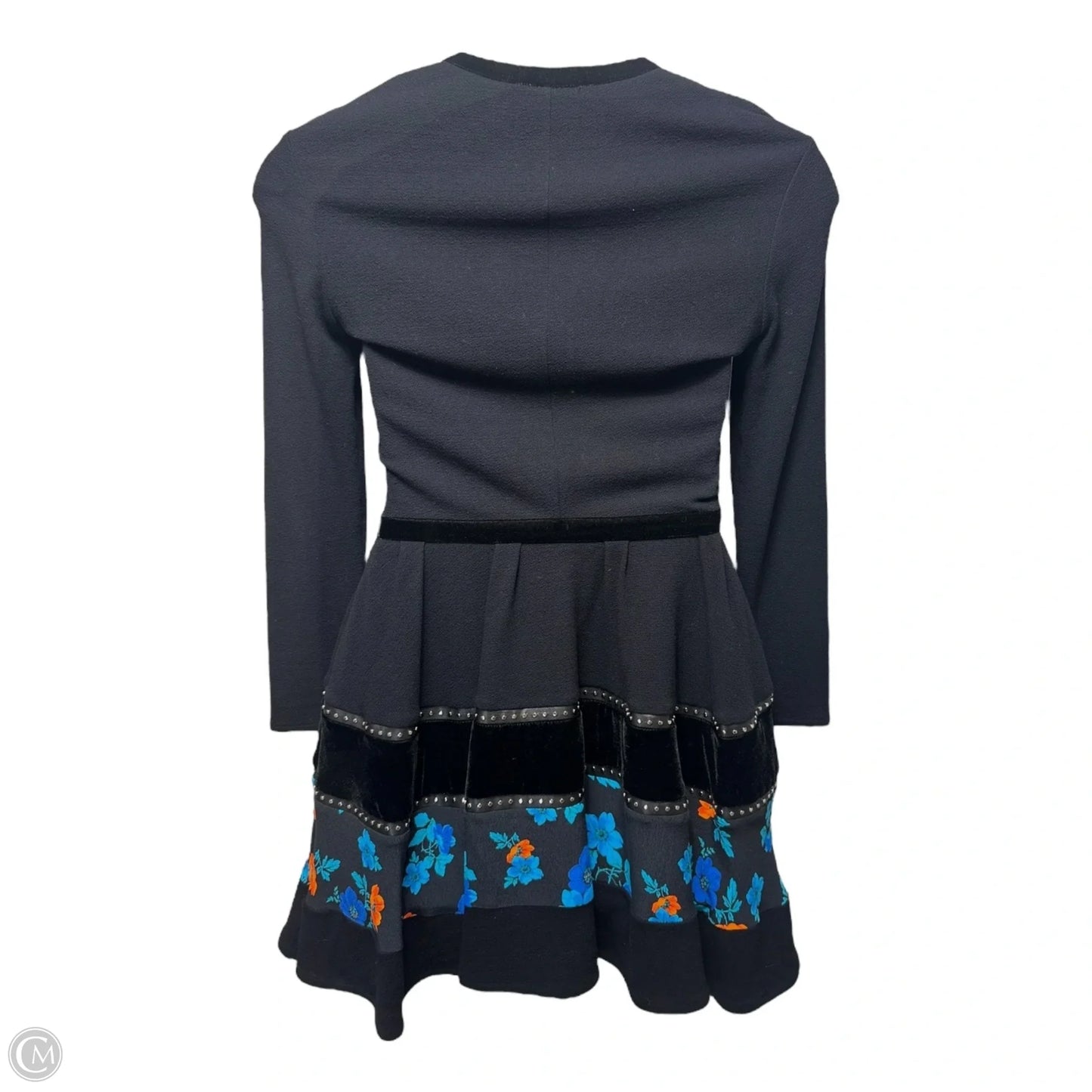 Rafa Skater Dress Party Short By Maje In Black & Blue, Size: M