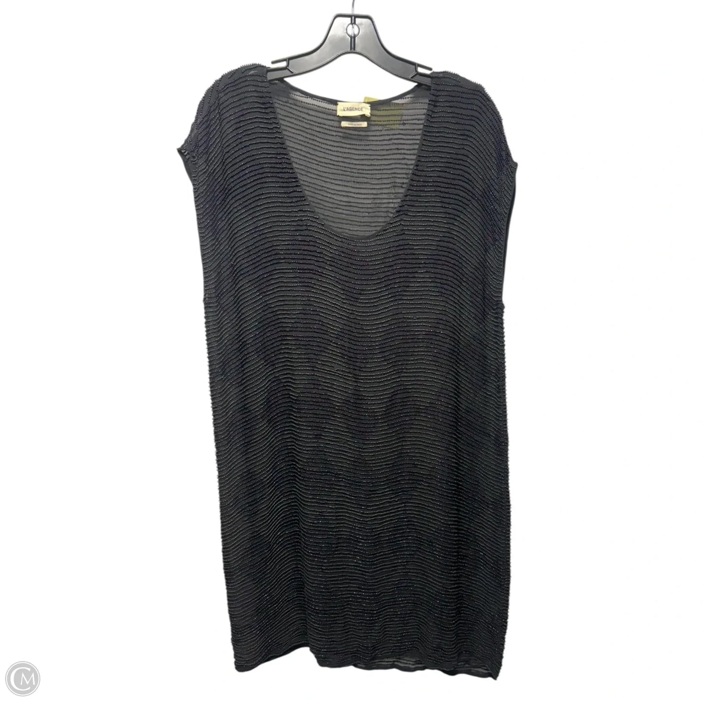 Sheer Beaded Dress Party Short By L Agence In Black, Size: M