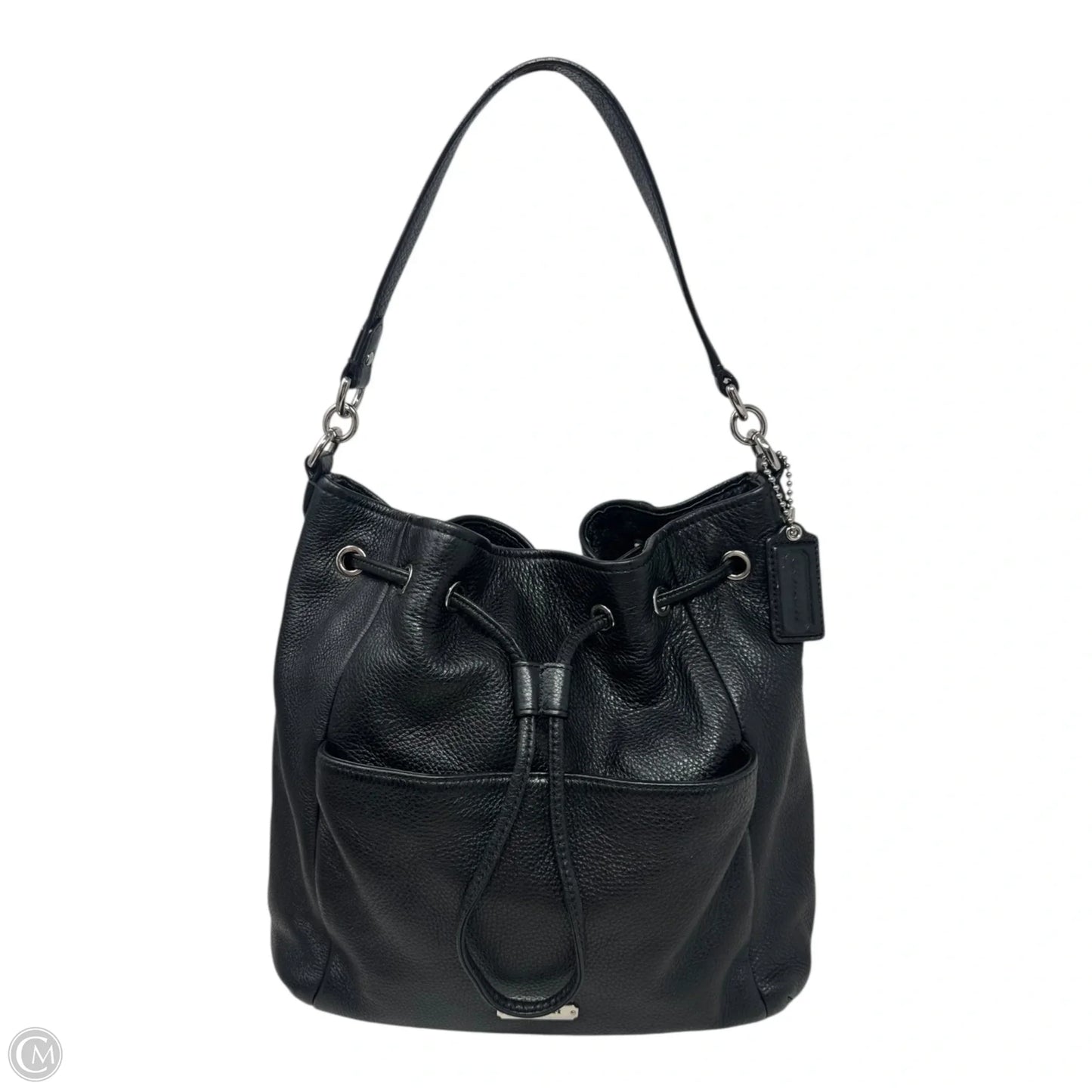 Drawstring Shoulder Handbag Designer By Coach, Size: Medium