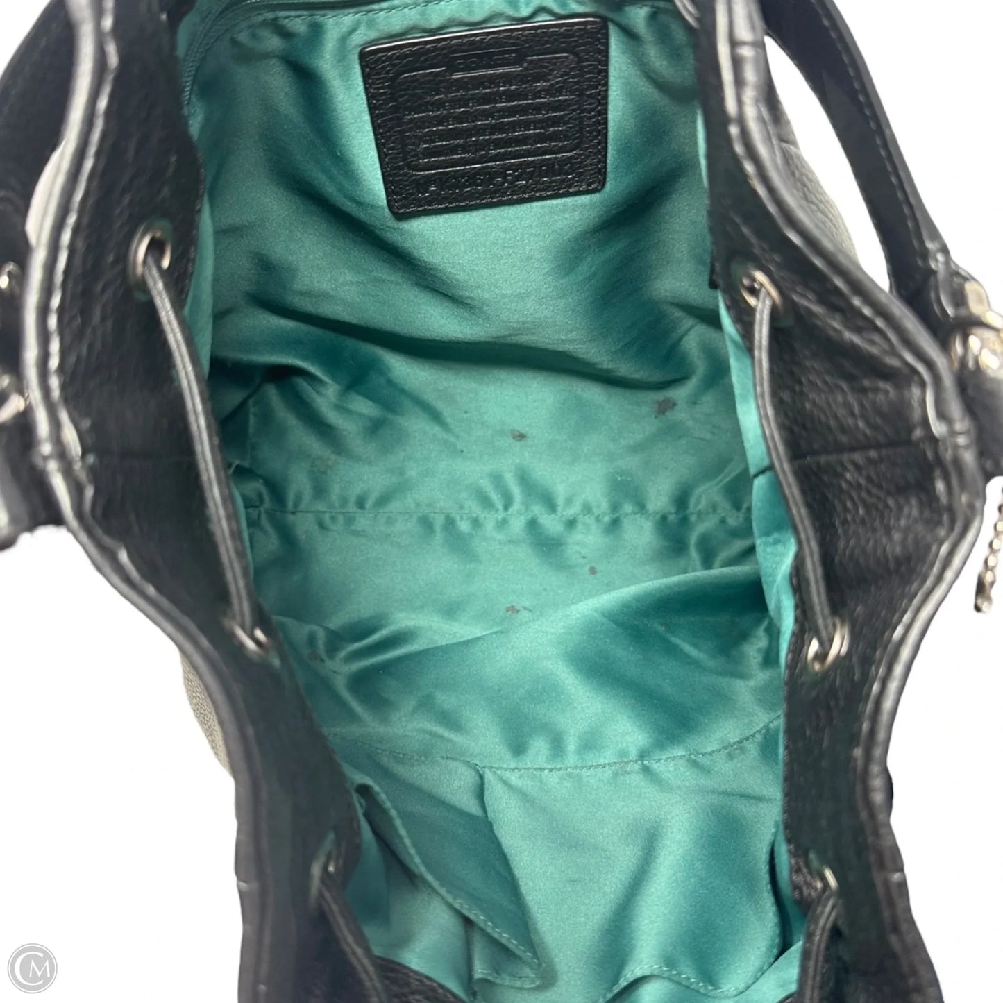 Drawstring Shoulder Handbag Designer By Coach, Size: Medium