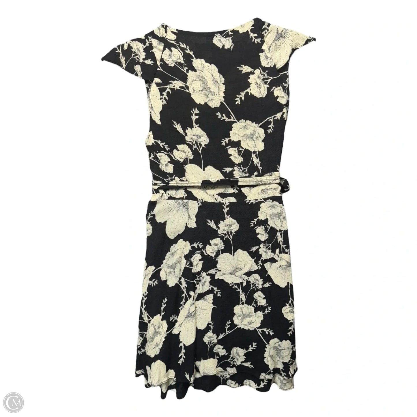 French Quarter Wrap Mini Dress By Free People In Black & Cream, Size: L