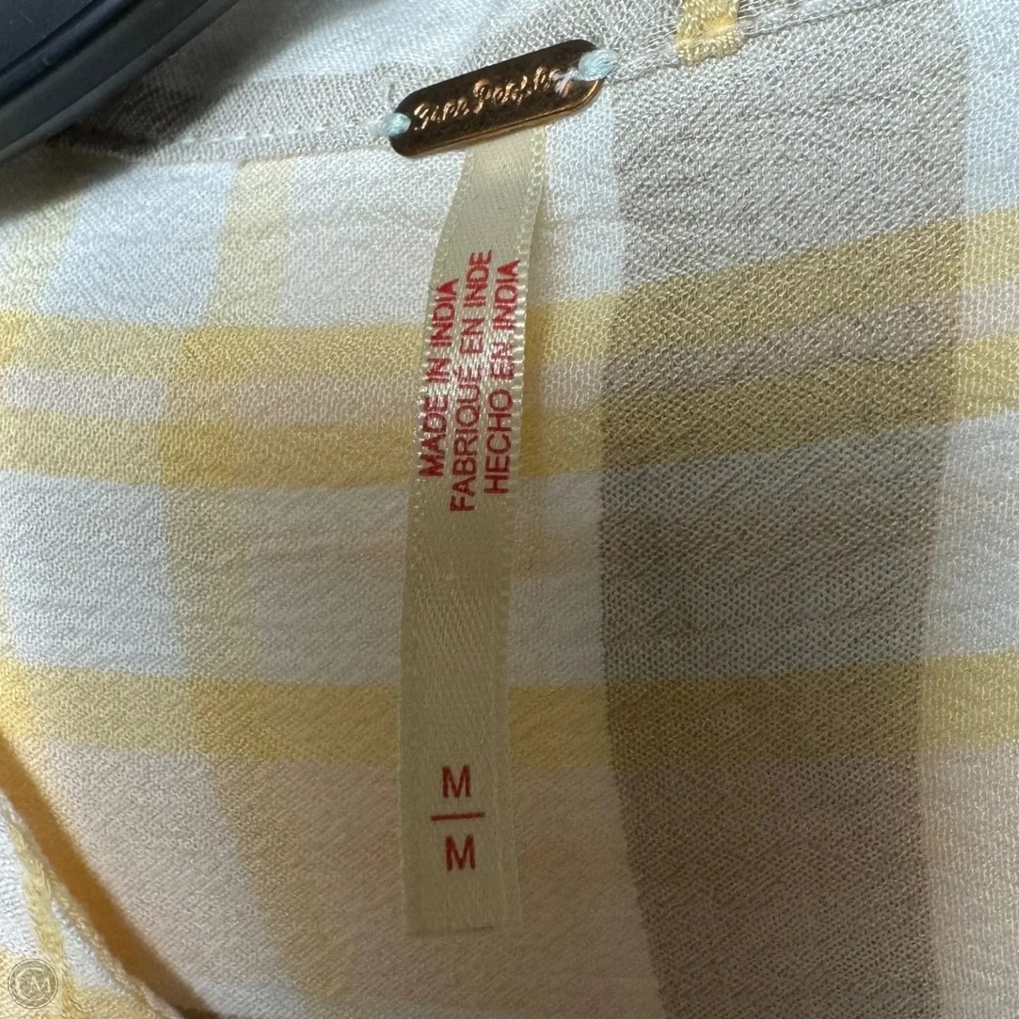 Agnes Plaid Mini Dress By Free People In Cream & Yellow, Size: M