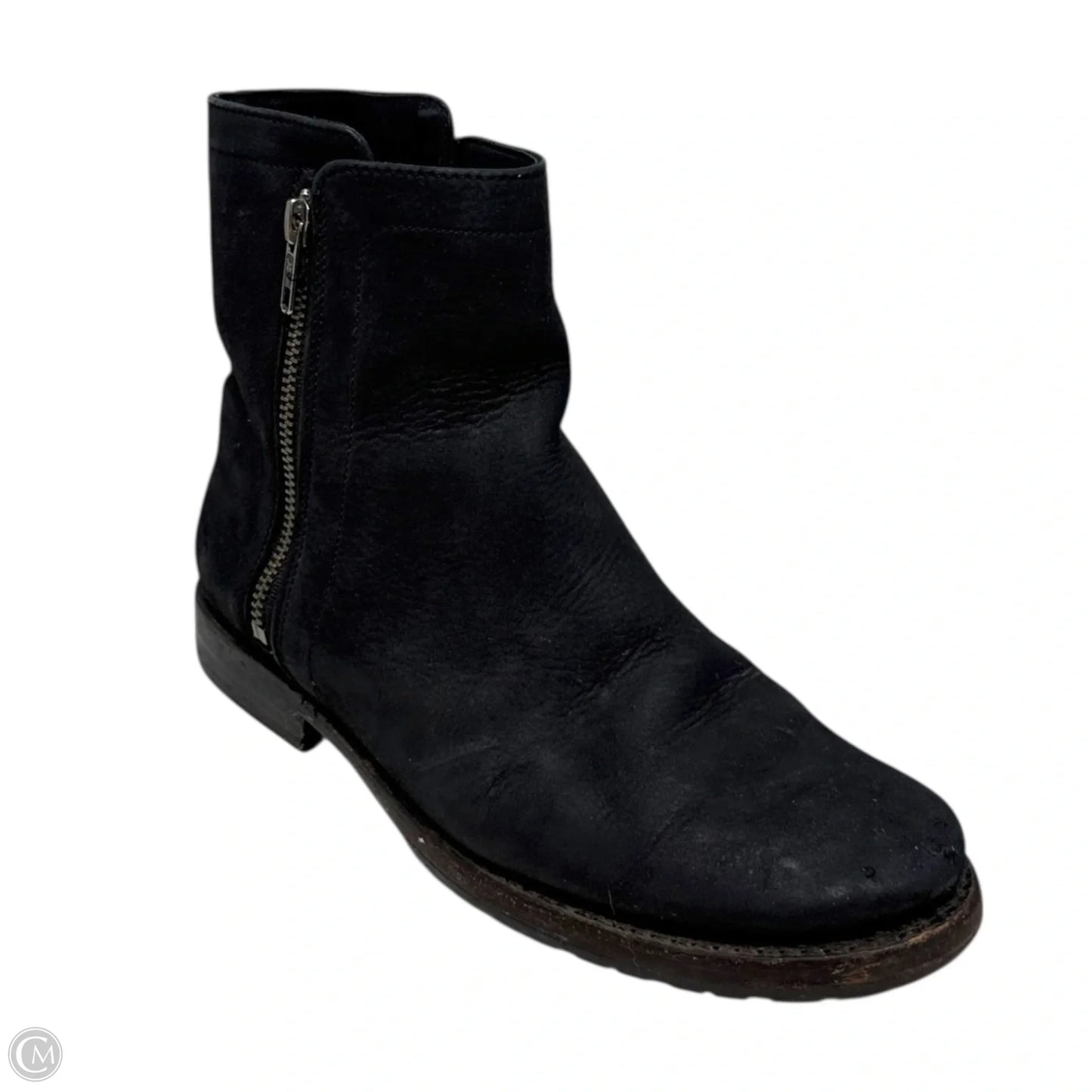 Natalie Double Zip Boots Designer By Frye In Black, Size: 7.5