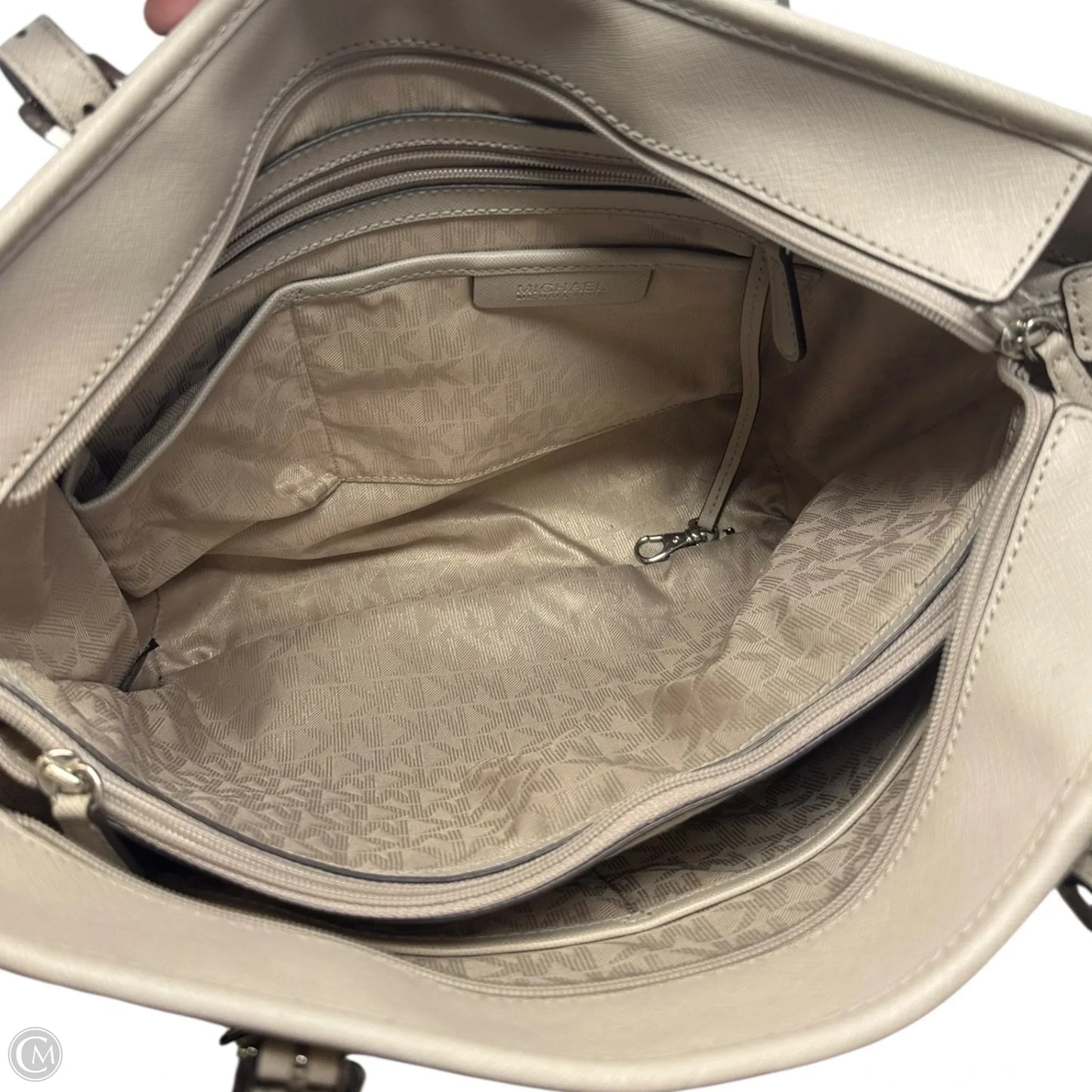 Jet Set Saffiano Tote Handbag Designer By Michael Kors, Size: Medium