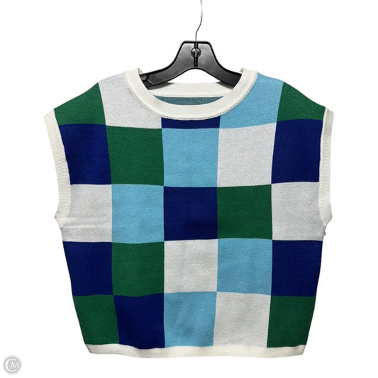 Vest Sweater Unbranded In Checkered Pattern, Size: M