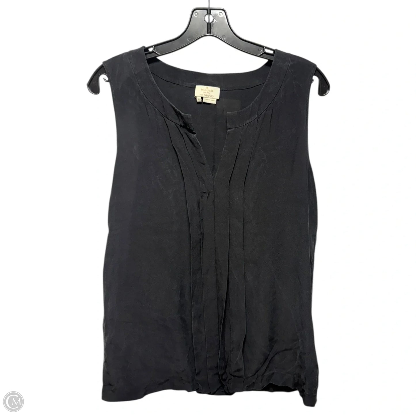 Silk Top Sleeveless Designer By Kate Spade In Black, Size: 8