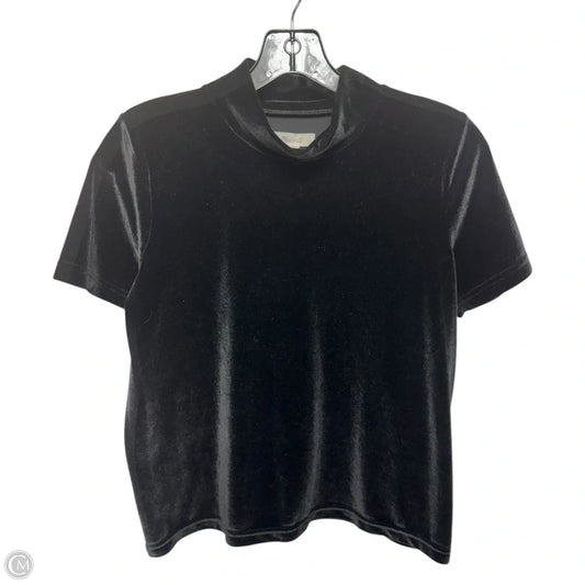 Velvet Mock Neck Top Short Sleeve By Madewell In Black, Size: S