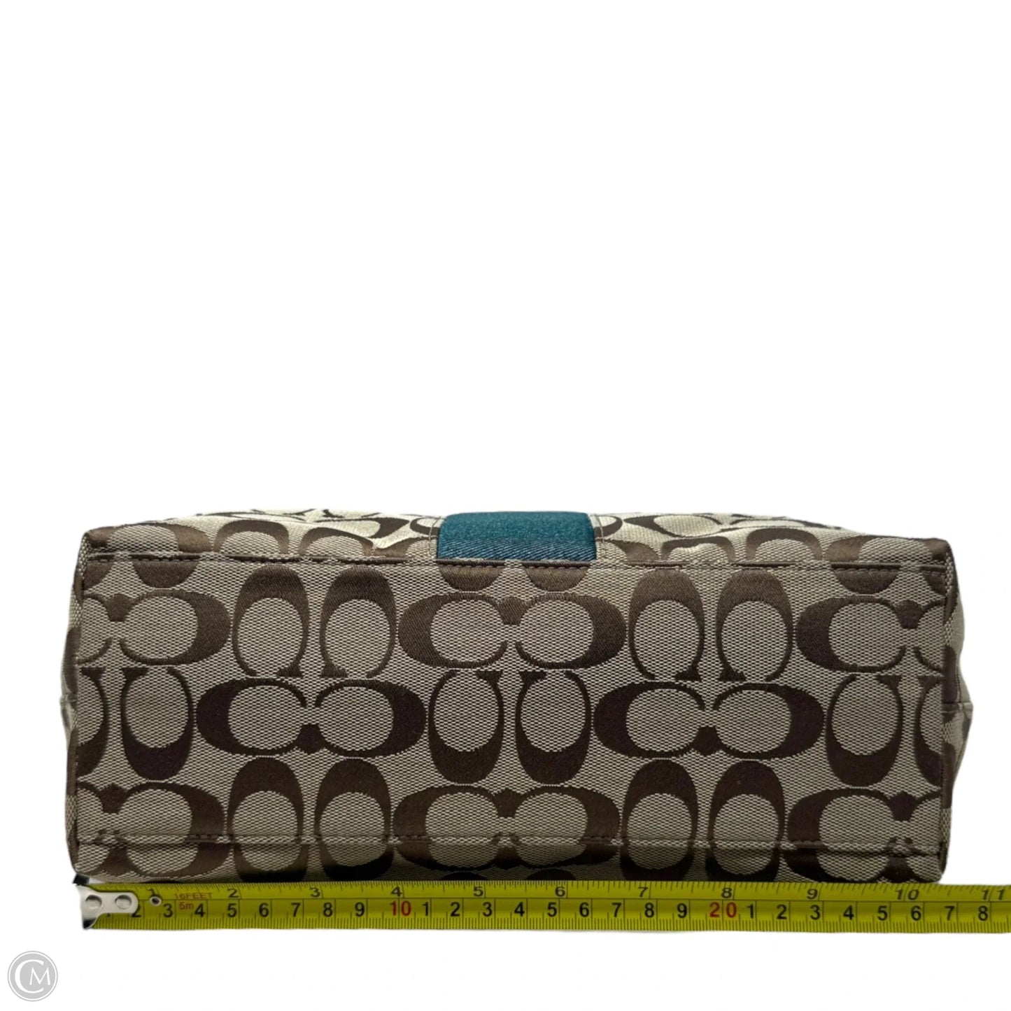 Vintage Signature Stripe 6CM Tote Designer By Coach, Size: Medium