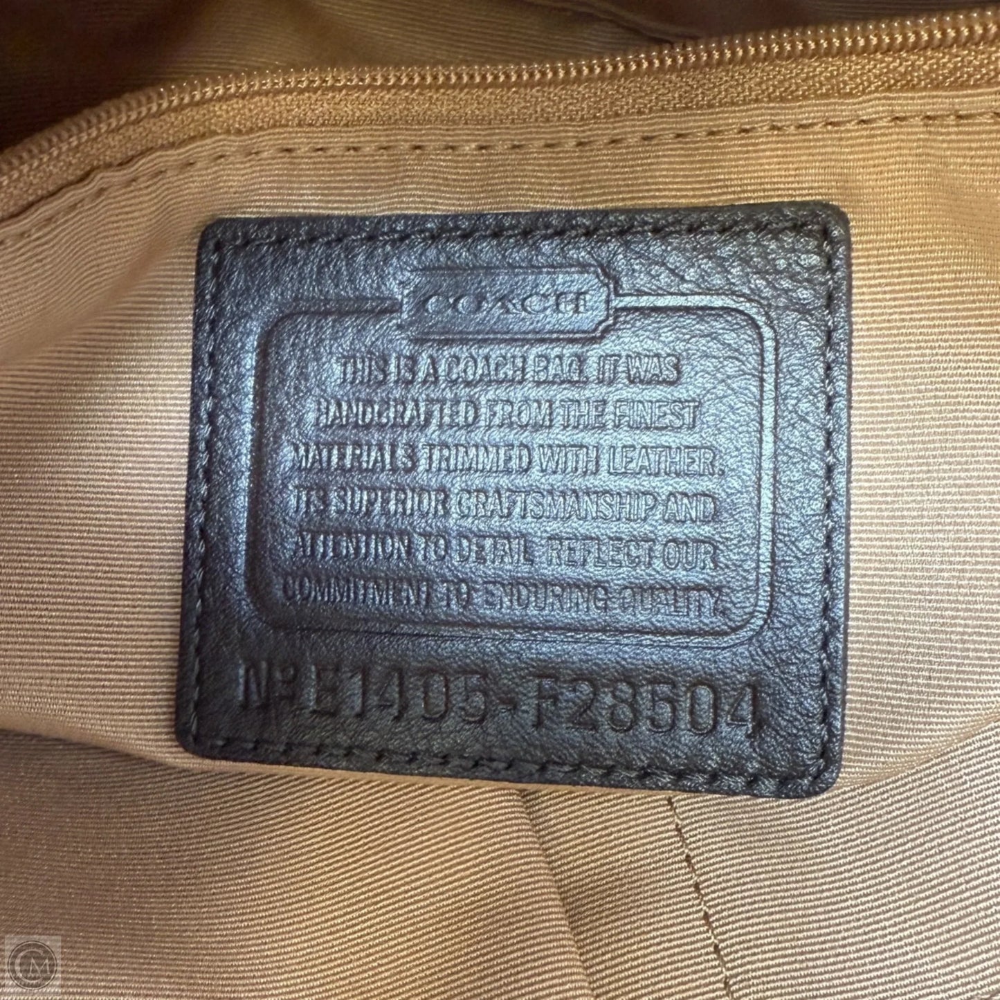 Vintage Signature Stripe 6CM Tote Designer By Coach, Size: Medium