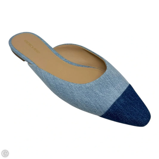 Denim Mules Shoes Flats By Veronica Beard In Blue, Size: 9.5