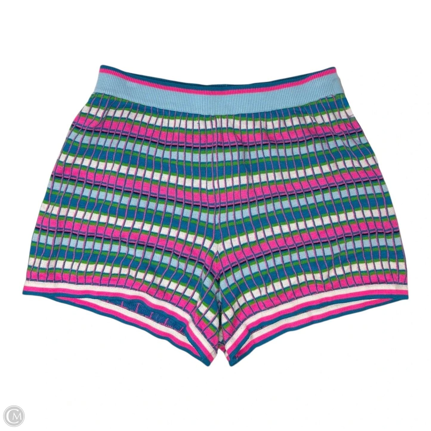 Avington Sweater Shorts Designer By Lilly Pulitzer In Turquoise Shore Mermaid Stripe, Size: L