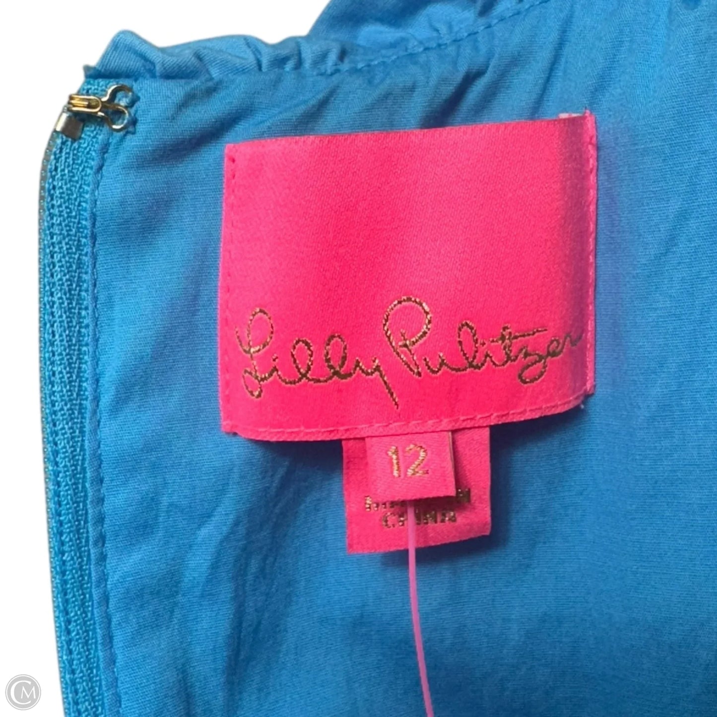 Elina Stretch Cotton Dress Designer By Lilly Pulitzer In Cumulus Blue, Size: 12