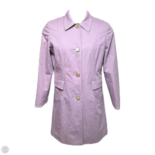 Trench Coat By Cole-haan In Purple, Size: 8