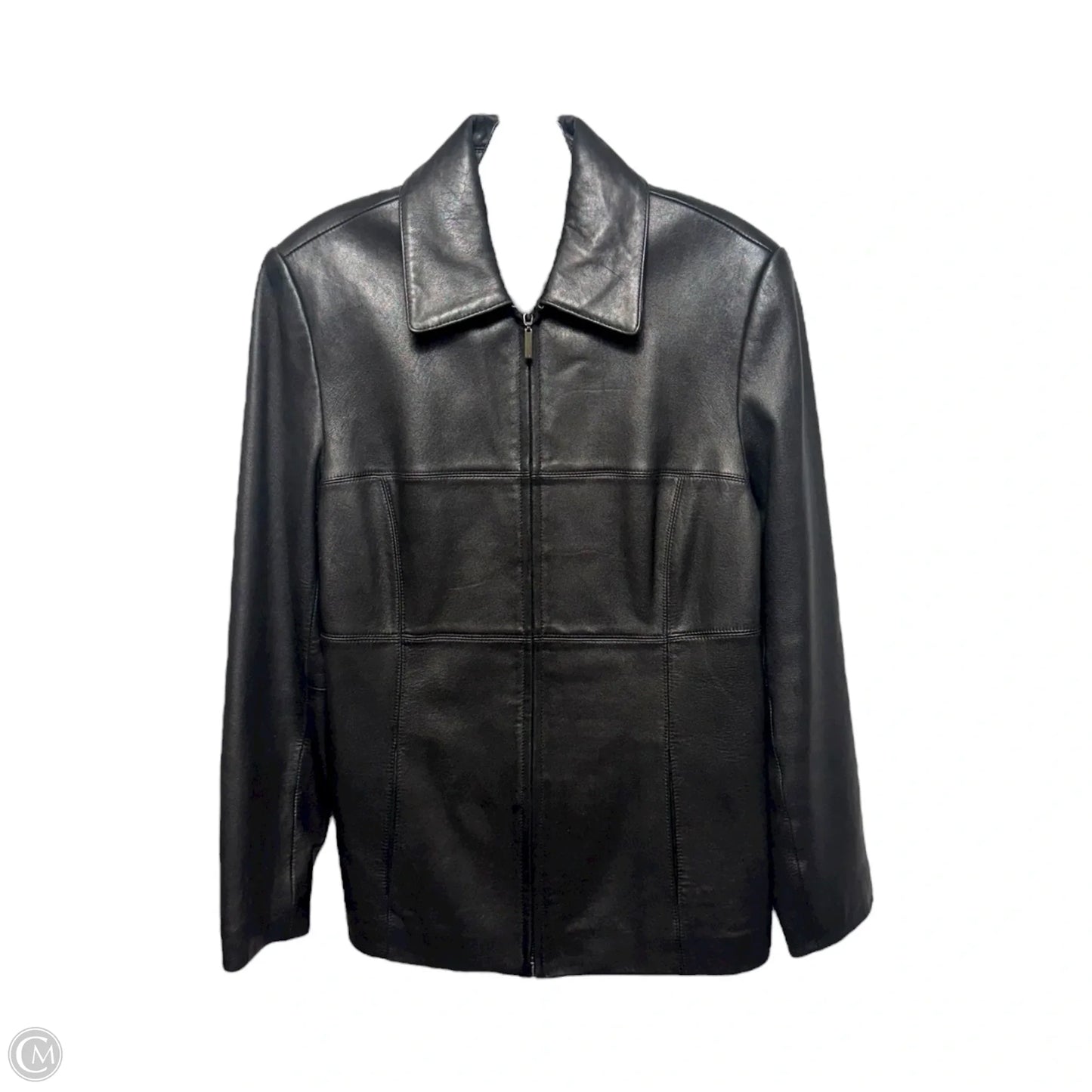 Jacket Leather By Anne Klein In Black, Size: S