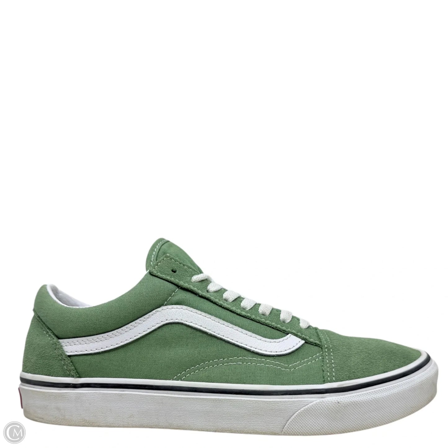Old Skool Skate Shoes  By Vans In Green & White, Size: 10
