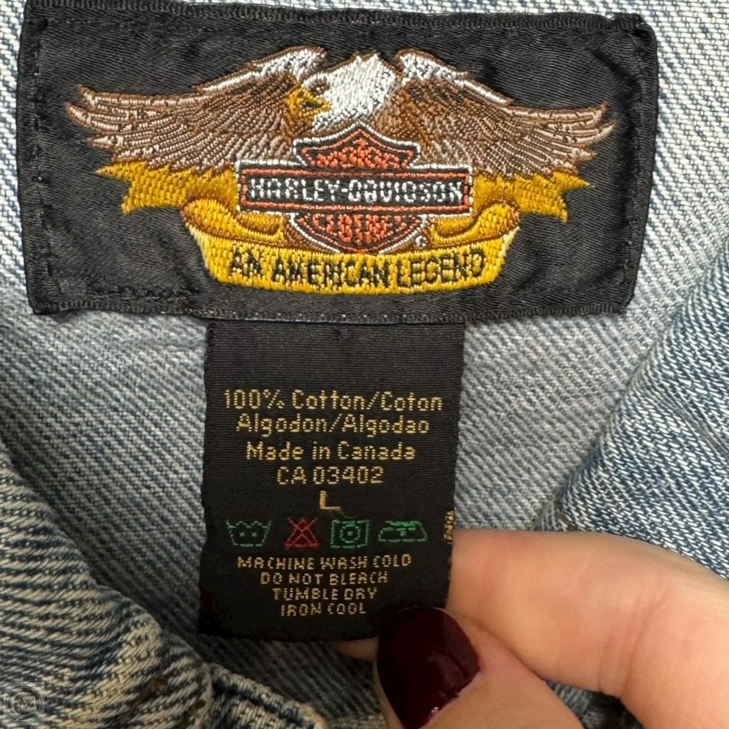 Jacket Denim By Harley Davidson In Blue, Size: L