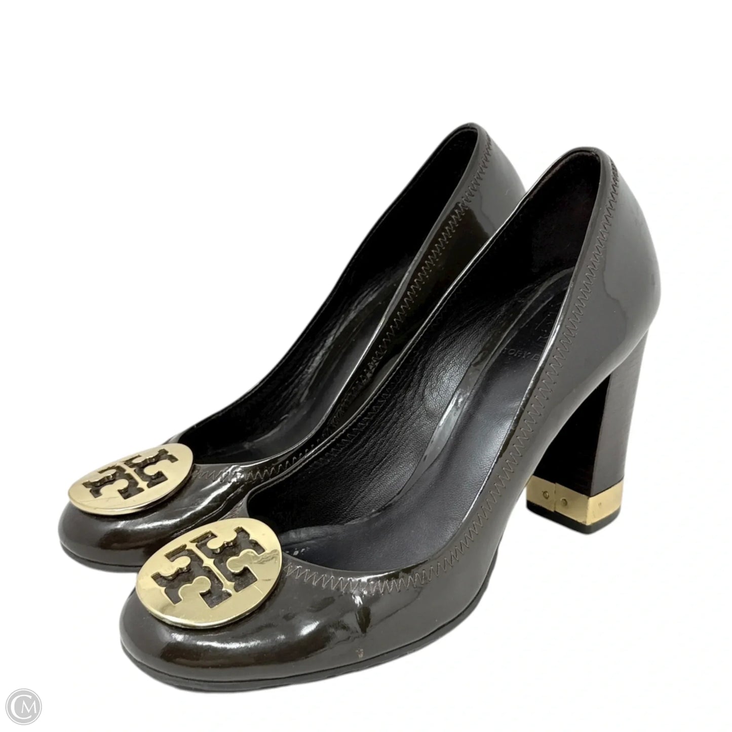 Maddie Patent Leather Pumps Designer By Tory Burch In Brown, Size: 8