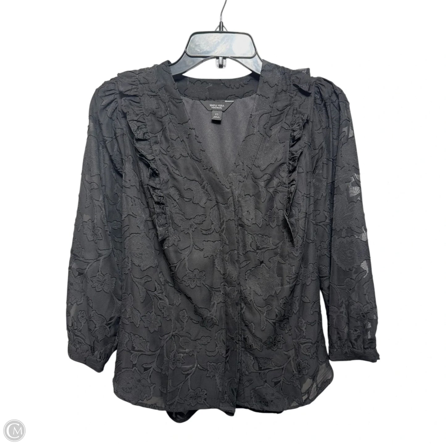 Top Long Sleeve By Simply Vera In Black, Size: Xs