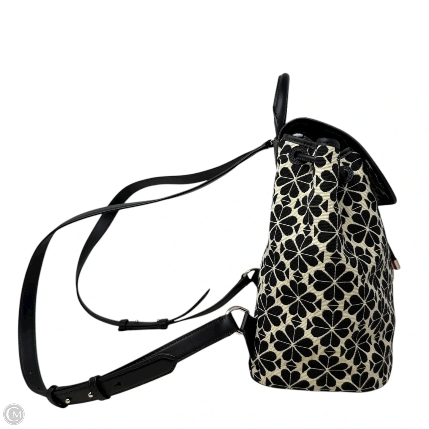 Spade Flower Jacquard Stripe Sinch Flap Backpack Designer By Kate Spade, Size: Medium